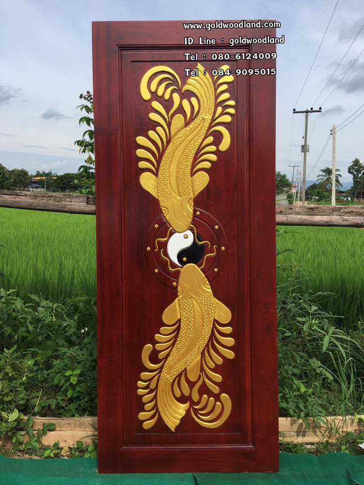 ประตูไม้สักบานเดี่ยว GB - 66