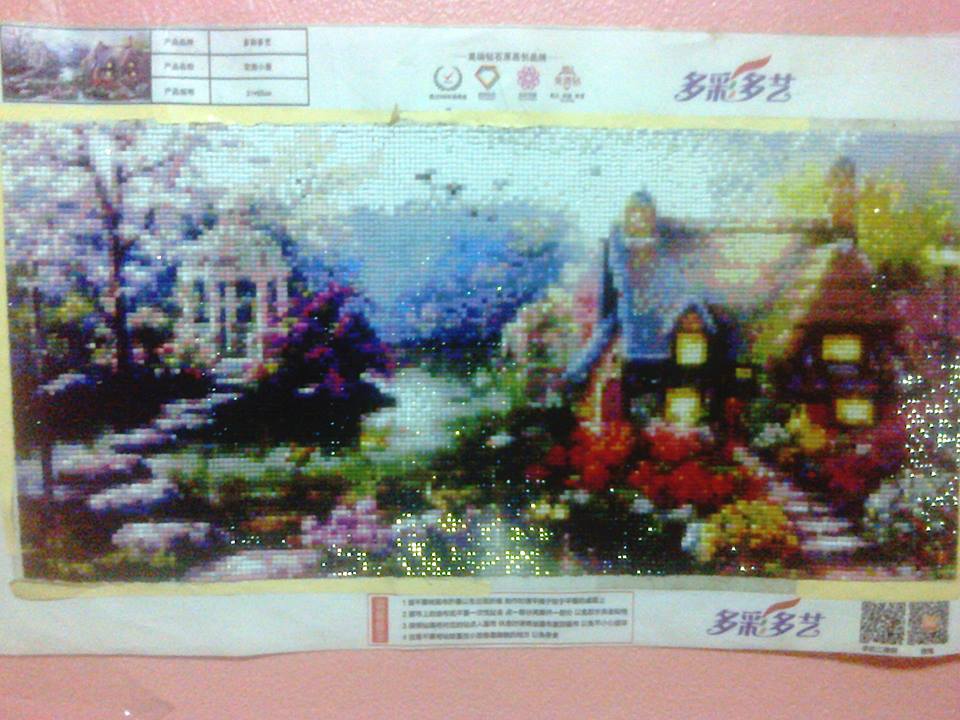 แจกันดอกไม้ ภครอสติสคริสตัล Diamond painting โมเสก ภาพติดเพชร งานฝีมือ DIY