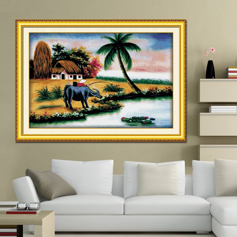 วิถีชีวิตชนบท ชุดปักครอสติช พิมพ์ลาย ครอสติสจีน งานฝีมือ DIY ลดราคา