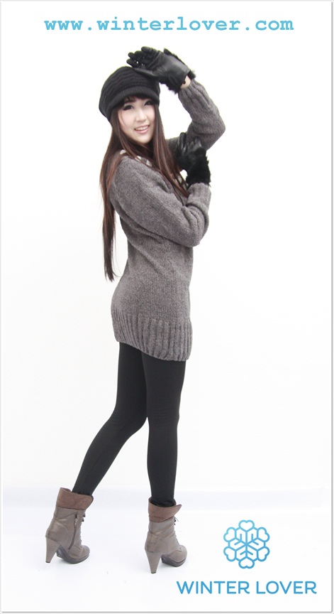 กางเกงเลกกิ้งกันหนาวเนื้อถุงน่องหนาสีดำ (Free Size)(พร้อมส่ง)