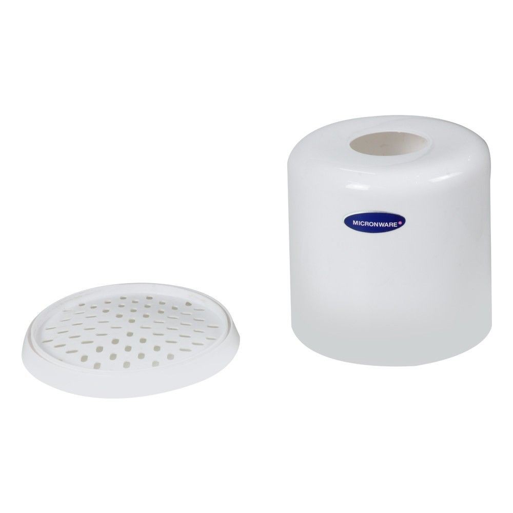 กล่องใสทิชชู่กลม SUPER LOCK สีขาวอุปกรณ์จัดเก็บในครัว