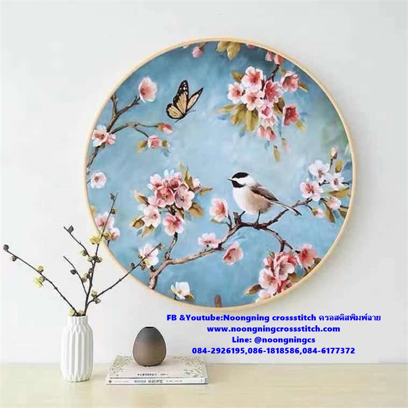ปลาคราฟคู่ มงคล ชุดปักครอสติช พิมพ์ลาย ครอสติสจีน งานฝีมือ DIY