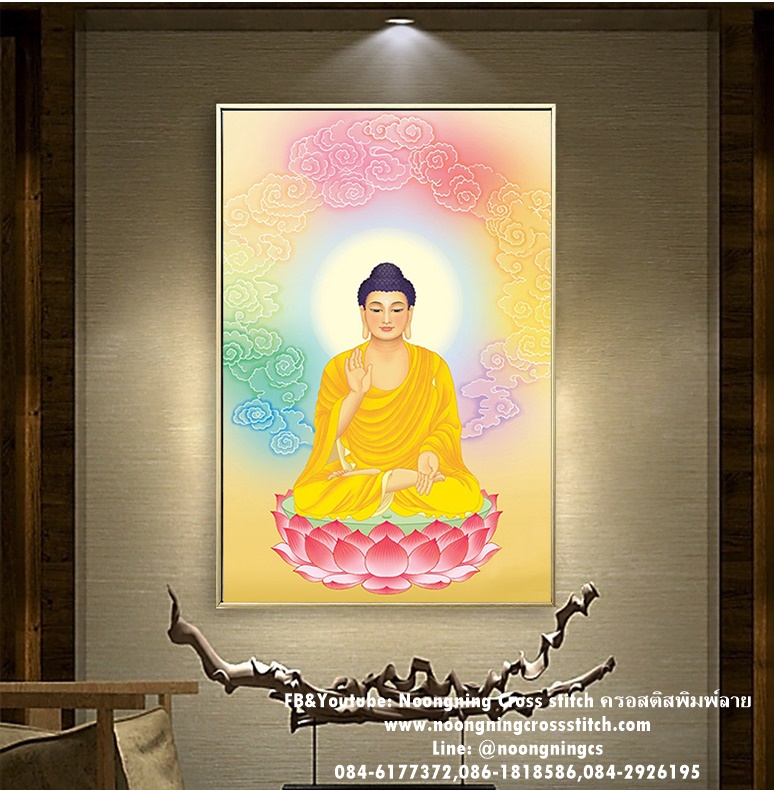 พระพุทธเจ้า ครอสติสคริสตัล Diamond painting โมเสก ภาพติดเพชร งานฝีมือทำที่บ้าน DIY