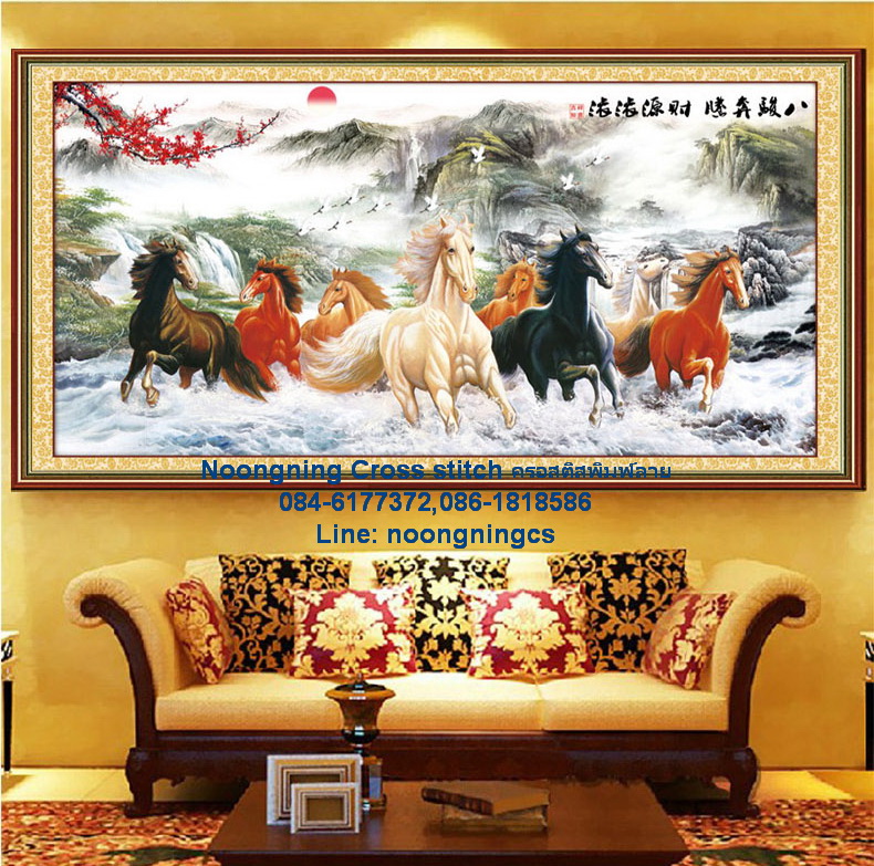 ดอกไม้ ชุดปักครอสติช พิมพ์ลาย ครอสติสจีน งานฝีมือ DIY