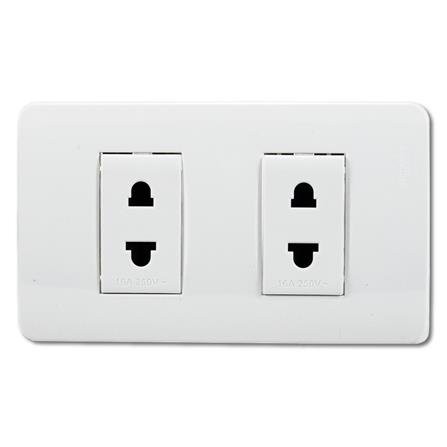 ชุดเต้ารับ 2 ขา 2 ช่อง SCHNEIDER S23426USM ผลิตจากทองเหลืองอย่างดีไม่บิดงอง่าย
