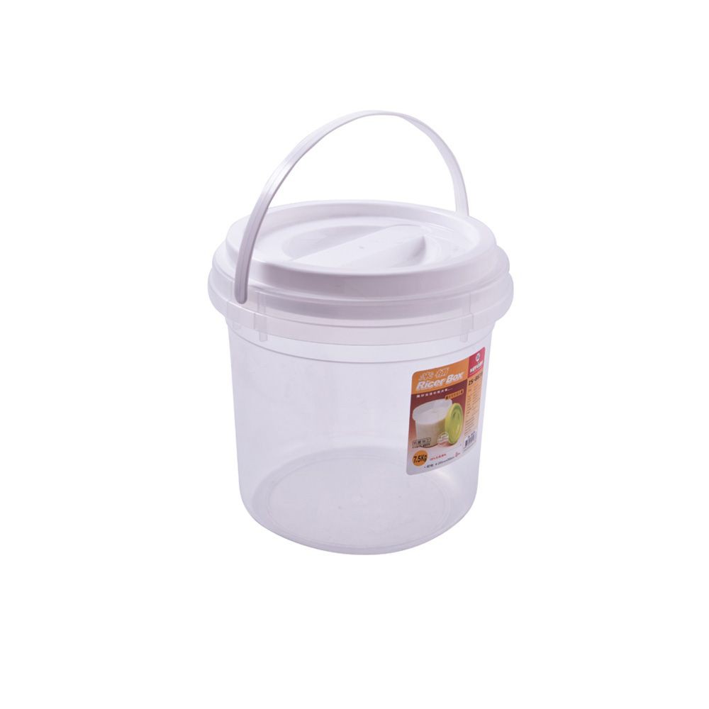 ถังข้าวสารพลาสติกตวง KEY WAY 7.5 กก. สีขาว RICE BIN PLASTIC MEASURE KEY WAY 7.5KG WHITE