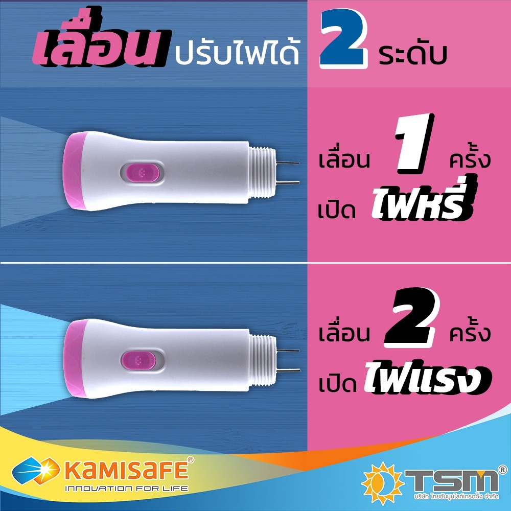 ไม้ตียุงไฟฟ้า ไม้ช็อตยุงไฟฟ้า KAMISAFE รุ่น KM-3820 พร้อมไฟฉาย Led ทนทาน คุณภาพสูง ชาร์จไฟบ้าน แถมฟรี!! ไฟฉายขนาดพกพา