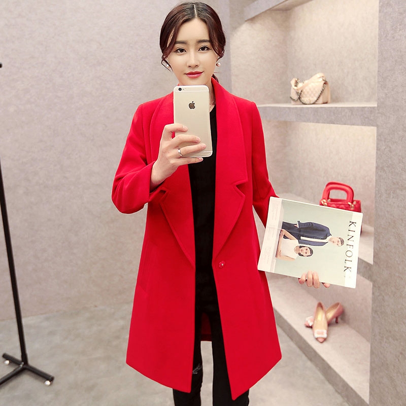 เสื้อโค้ทกันหนาวสีแดงสำหรับฤดูใบไม้ผลิและฤดูใบไม้เปลี่ยนสี