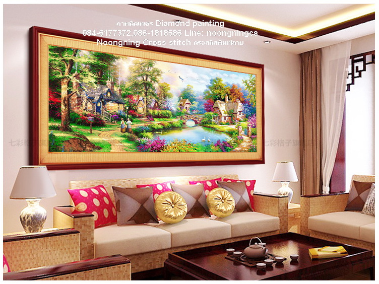 ม้า8ตัวมงคล ครอสติสคริสตัล Diamond painting โมเสก ภาพติดเพชร งานฝีมือ DIY