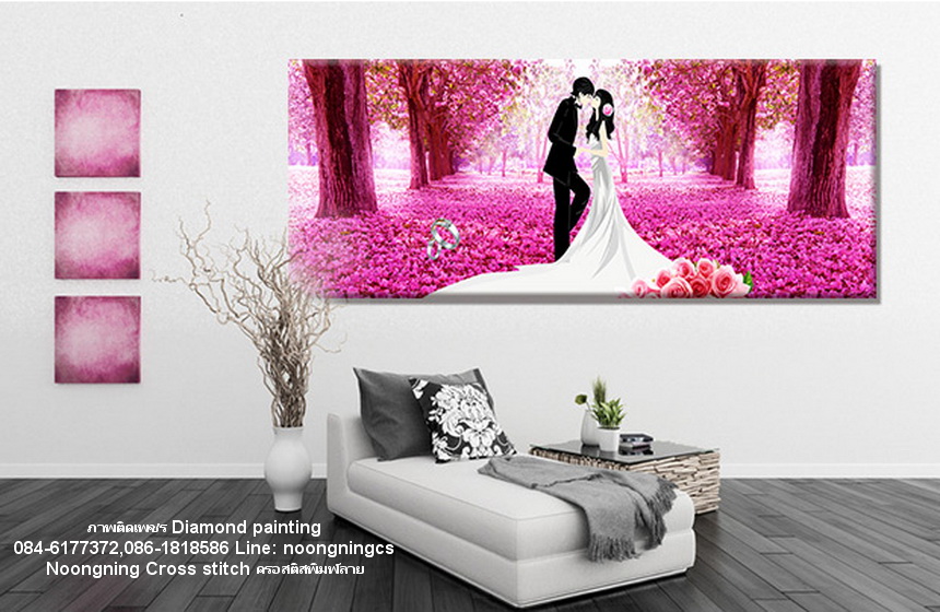 แต่งงาน ครอสติสคริสตัล Diamond painting โมเสก ภาพติดเพชร งานฝีมือทำที่บ้าน DIY