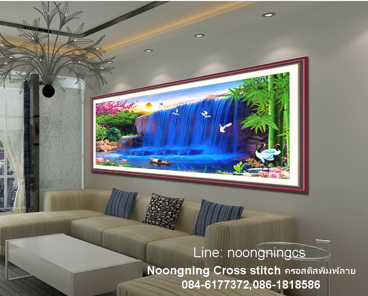 ดอกไม้ ชุดปักครอสติช พิมพ์ลาย ครอสติสจีน งานฝีมือ DIY