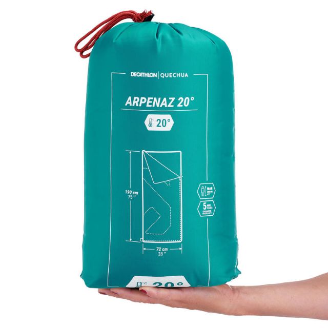 Quechua ของแท้ ถุงนอน ตั้งแคมป์รุ่น ARPENAZ สำหรับอุณหภูมิ 20°C คุณภาพดีจากยุโรป