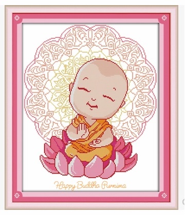 happy buddha ชุดปักครอสติส พิมพ์ลาย ครอสติสจีน งานฝีมือทำที่บ้าน DIY