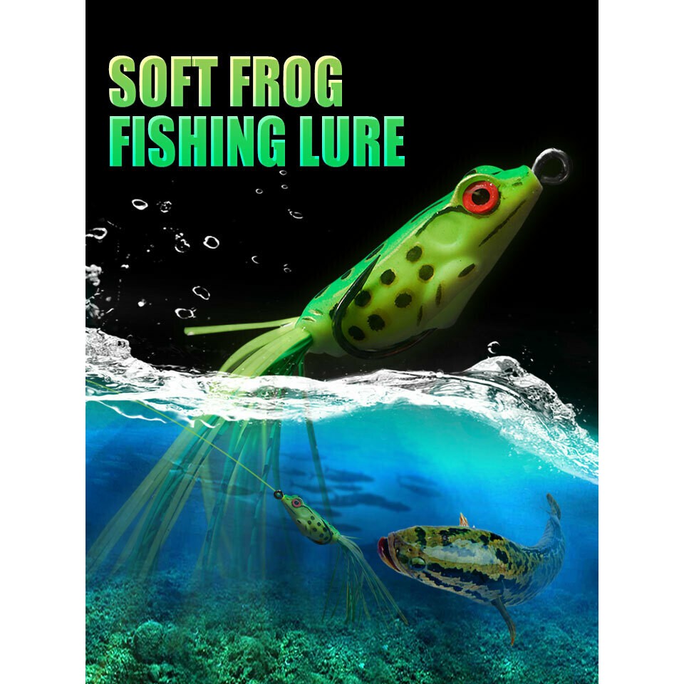 !!สินค้าขายดี!! เหยื่อตกปลารูปกบ อุปกรณ์ตกปลา Colorful Frog Fishing Lure