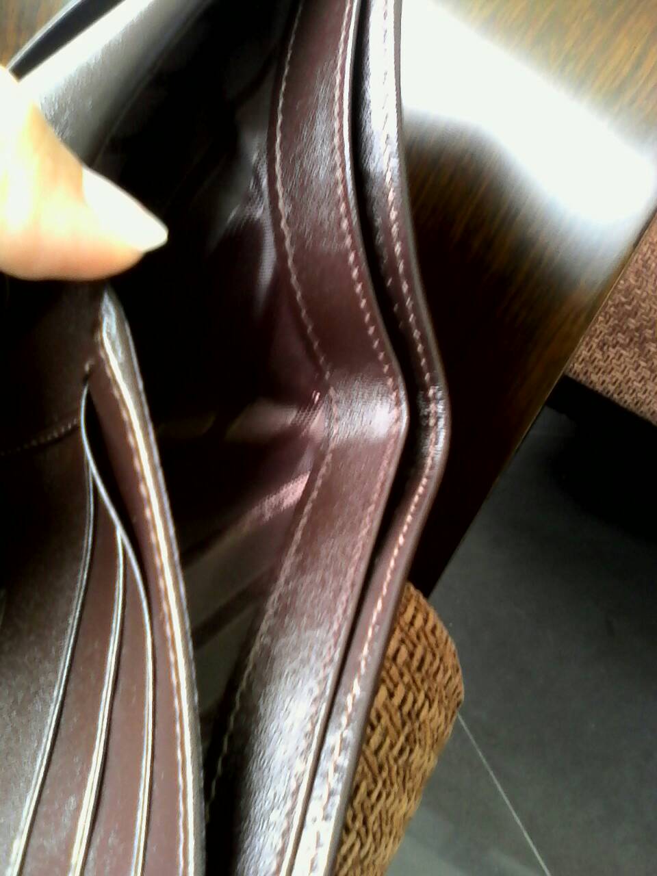 กระเป๋าหนังจระเข้แท้(หนังท้อง) สีน้ำตาล