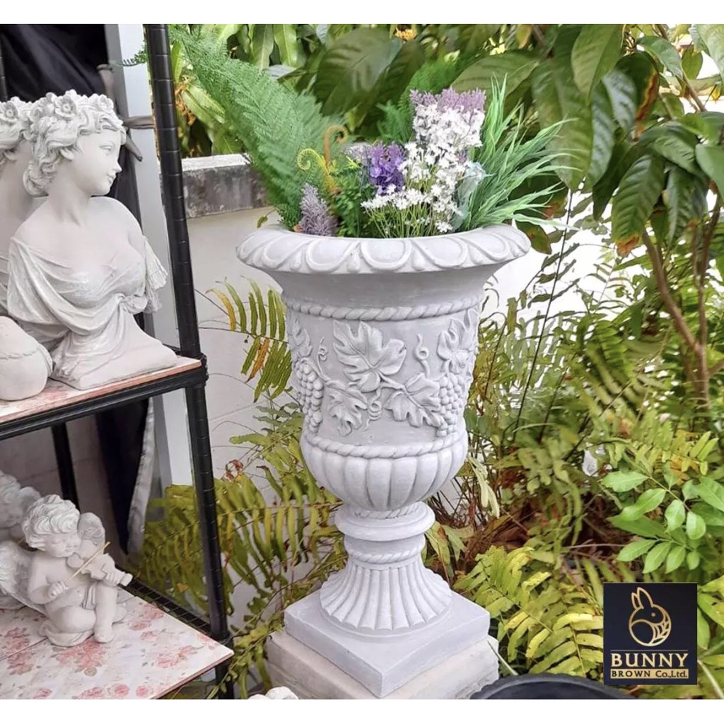 "กระถางโรมัน ORNARY" กระถางปูนปั้น จัดสวน ประดับสวน แต่งสวน