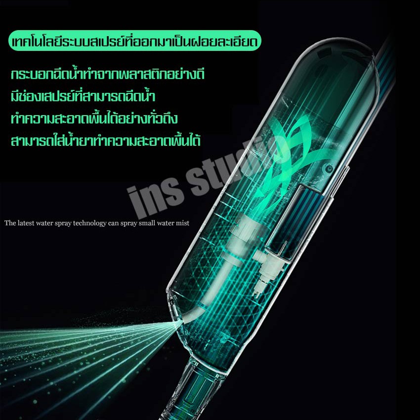 Softkiss ไม้ถูพื้น มีที่ฉีดน้ำ Spray Mop ไม้ถูพื้นแบบสเปรย์ ทำความสะอาดง่ายหมุนได้ 360 องศา ไม้ถู ไม้ถูบ้าน ม็อบถูพื้น