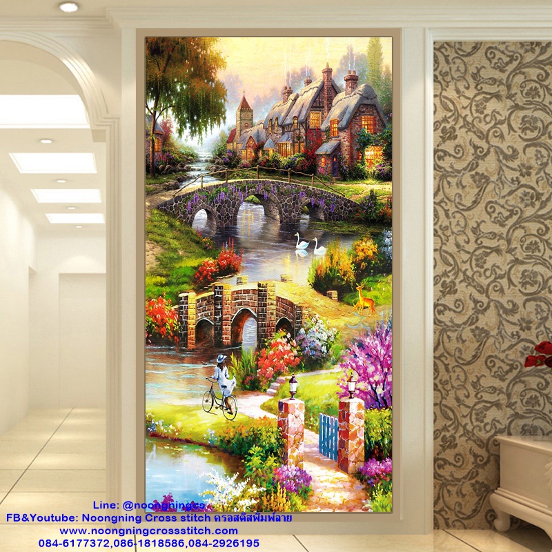 ช่อกุหลาบ ครอสติสคริสตัล Diamond painting โมเสก ภาพติดเพชร งานฝีมือทำที่บ้าน DIY