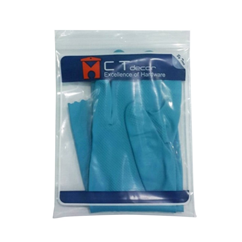 ถุงมือยาง BY TORA 12 นิ้ว L ฟ้า 12" RUBBER GLOVES L LIGHT BLUE