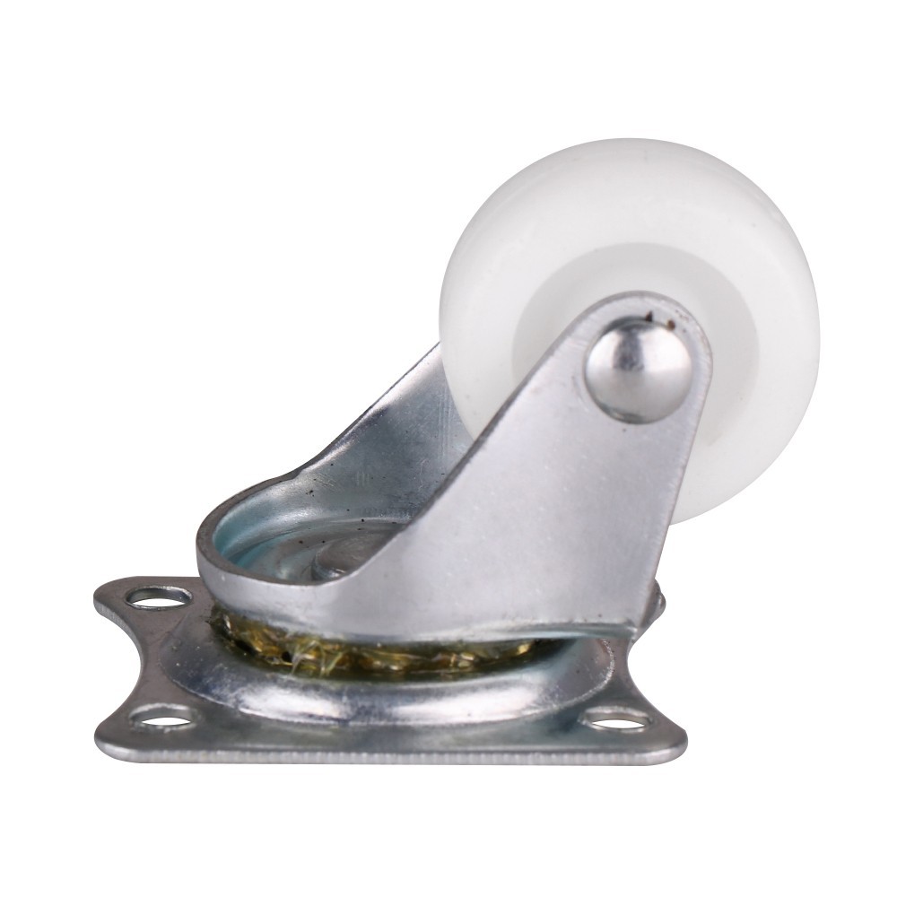 อะไหล่ เฟอร์นิเจอร์ ลูกล้อ POLYPROPYLENE WHITE FITT แป้นหมุน 1" SWIVEL CASTER WHEEL 1" FITT POLYPROPYLENE WHITE