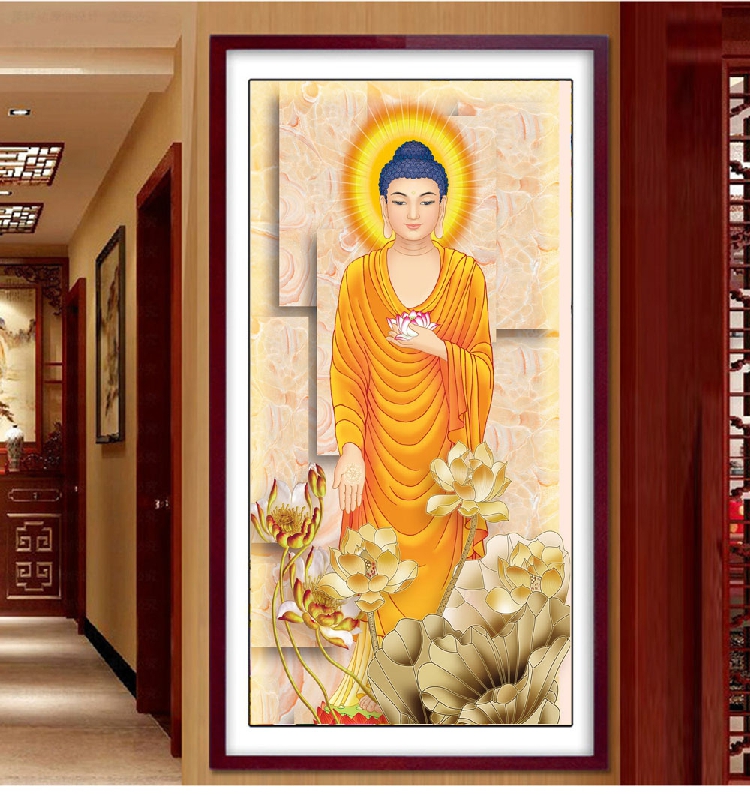 พระพุทธเจ้า ครอสติสคริสตัล Diamond painting โมเสก ภาพติดเพชร งานฝีมือทำที่บ้าน DIY