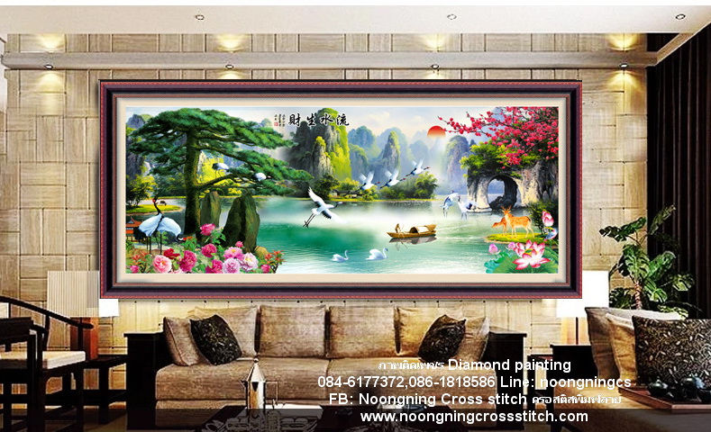 คู่รัก ภาพติดเพชร ครอสติสคริสตัล Diamond painting โมเสก ภาพติดเพชร งานฝีมือ DIY