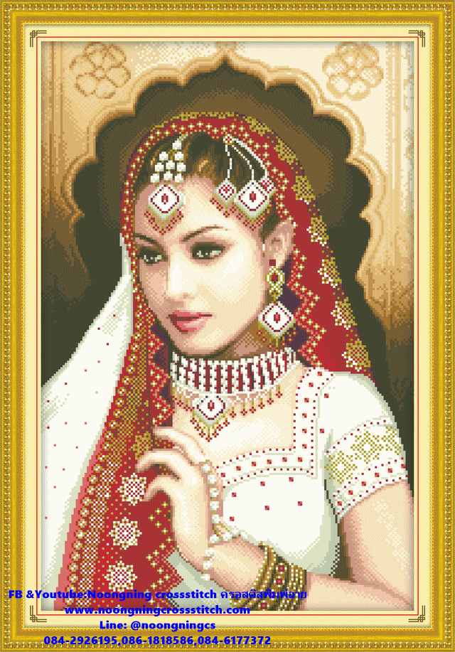 Women India ชุดปักครอสติส พิมพ์ลาย ครอสติสจีน งานฝีมือทำที่บ้าน DIY
