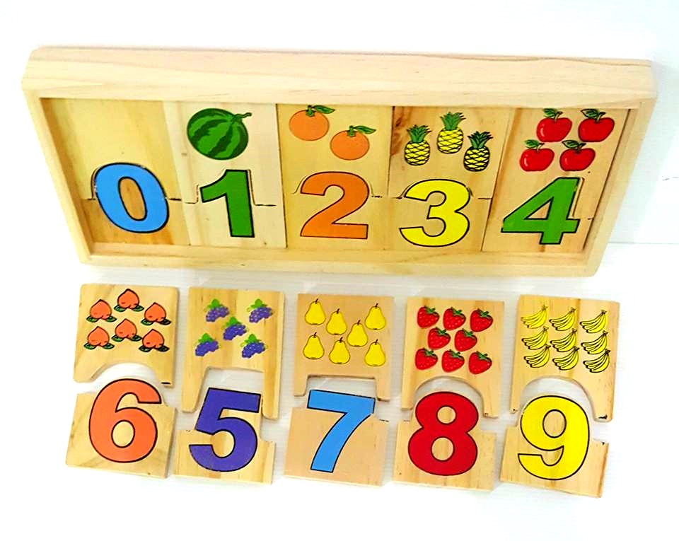 ของเล่นเสริมพัฒนาการ ของเล่นไม้ จับคู่ภาพกับตัวเลข