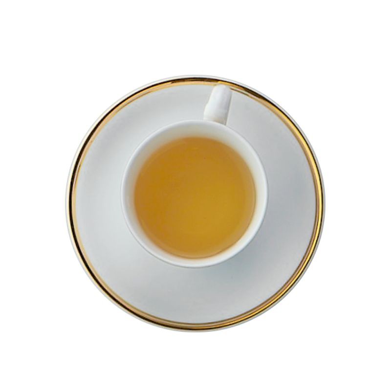 ROYAL PORCELAIN แก้วกาแฟพร้อมจานรองทรงสูง รุ่น 2701/10-22 สีขาว - ทอง ปลอดภัยสำหรับใส่อาหารทั่วไป ทำความสะอาดง่าย