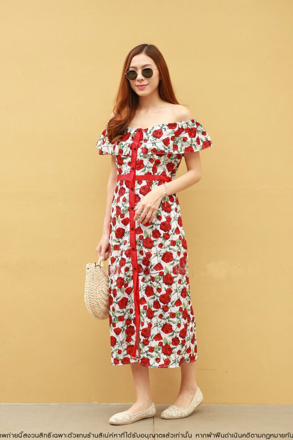 DS0102 เดรสแฟชั่น เดรสออกงาน ชุดออกงาน เดรสสั้น ชุดทำงาน เดรสลายดอก ชุดไปงานแต่ง