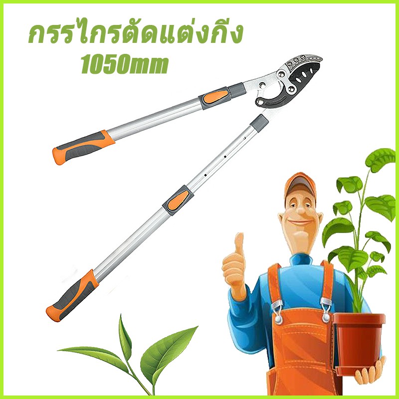 HAHAMall 🔥กรรไกรตัดกิ่ง 🔥 กรรไกรแต่งกิ่งไม้ ตัดกิ่งไม้ ตัดกิ่งไม้สูง ด้ามยาว ตัดแต่งกิ่งไม้ อุปกรณ์ทำสวนปรับความยาว68-10