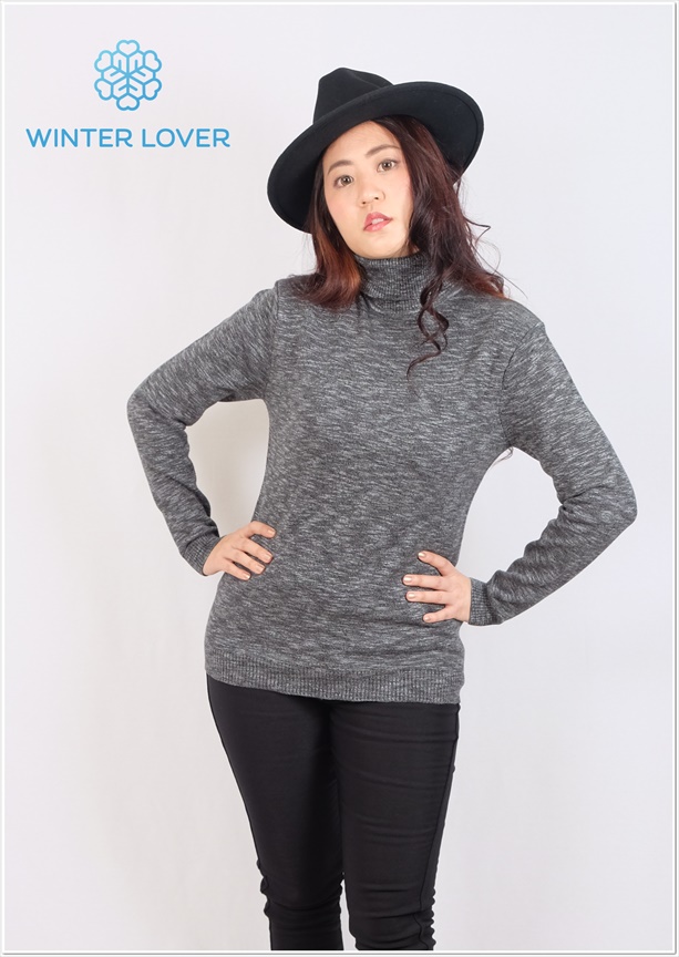 ขายเสื้อกันหนาวสีเทาไหมพรมอุ่นนุ่มพร้อมส่ง