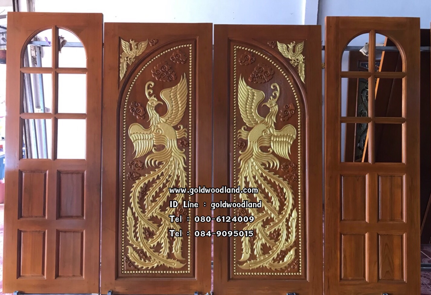 ประตูไม้สักบานคู่ GBB - 108 (คลิกรายละเอียดที่รูป)