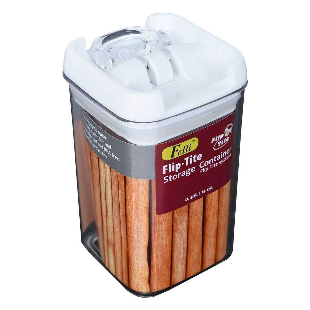 ขวดโหลเหลี่ยม SAN FLIP TITE 0.4 ลิตร ฝาดึงสีขาว CANISTER SAN FLIP TITE 0.4L WHITE