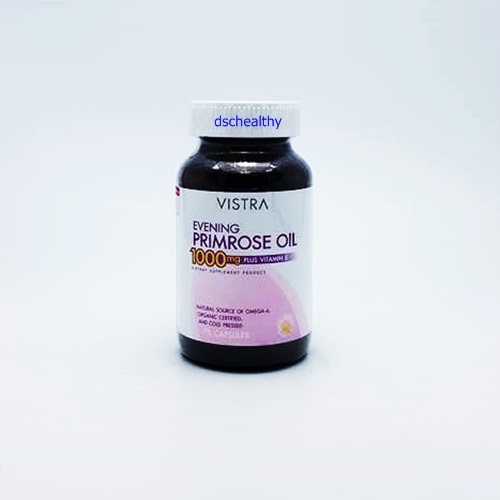 Vistra Evening Primrose Oil 1000 mg Plus Vitamin E75T วิสทร้า อิฟนิ่ง พริมโรส ออยล์ 1000 มกผสม วิตามิน อี