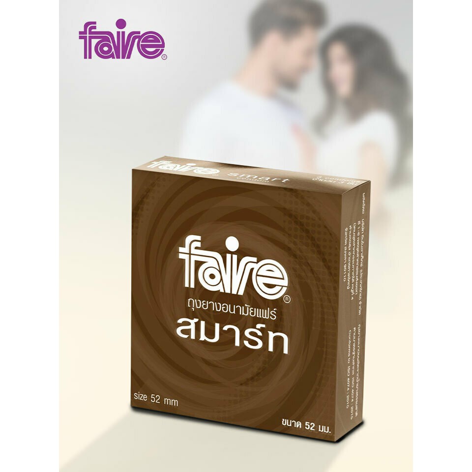 !!สินค้าขายดี!! FAIRE SMART Menthol ถุงยางอนามัยขนาด 52 มม. FAIRE SMART Menthol 52 mm. Condom Set