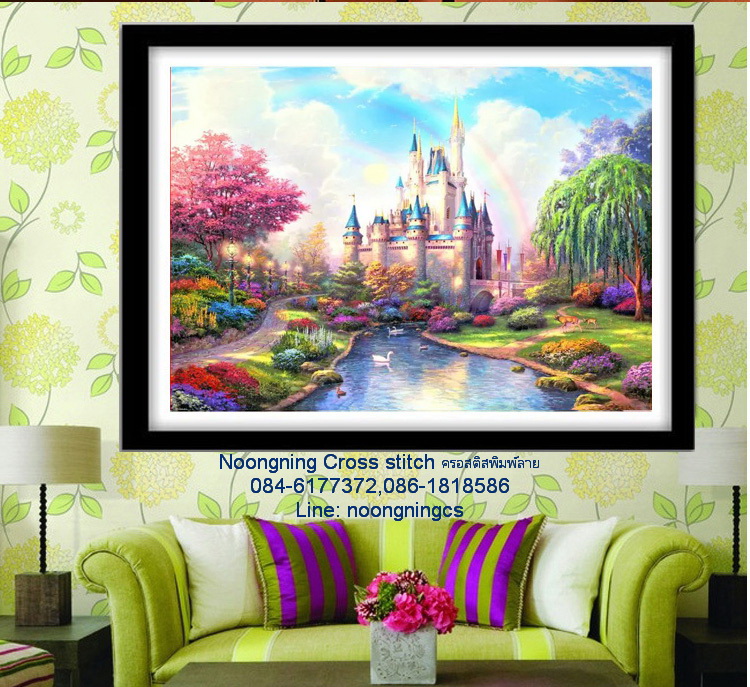 ฝูงช้าง ชุดปักครอสติช พิมพ์ลาย ครอสติสจีน งานฝีมือ DIY