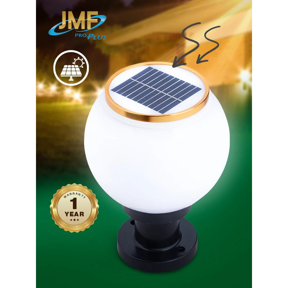 !!สินค้าขายดี!! JMF โคมไฟหัวเสา LED พลังแสงอาทิตย์ รับประกัน 1 ปี JMF LED Solar Garden Light
