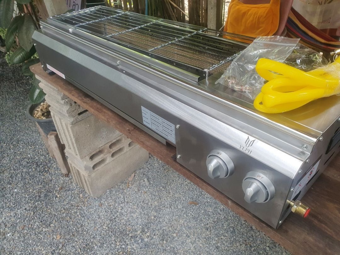 เตาย่างแก๊ส 123cm 95CM 66CM ไร้ควัน ตัวเตาทำจากสแตนเลส เตาแก๊ส ปิ้งย่าง เตาจานเซรามิก ระบบอินฟราเรด