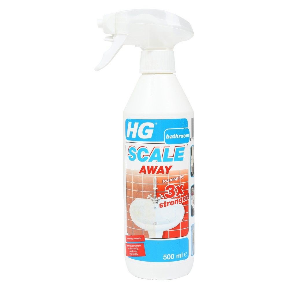 น้ำยาขจัดคราบหินปูนห้องน้ำ 500 มล. คืนความแวววาวให้กับวัสดุต่าง ๆ HG LIQUID SCALE AWAY REMOVER BATH ROOM 500ml HG