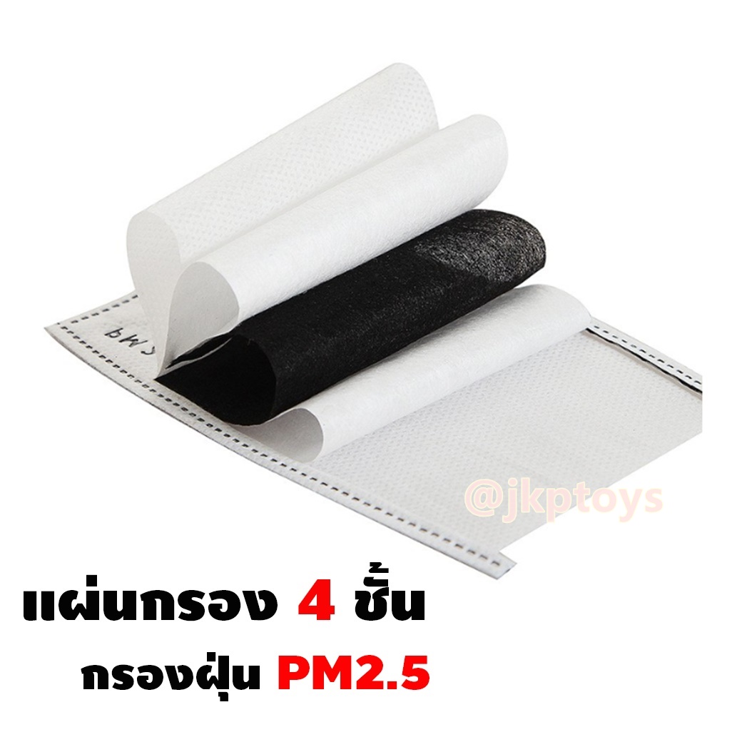 ขนาด 6x10 ซม ฟิลเตอร์กรอง ฝุ่น PM2.5 กันไวรัส มีใยเเผ่นกรองถึง 5 ชั้น