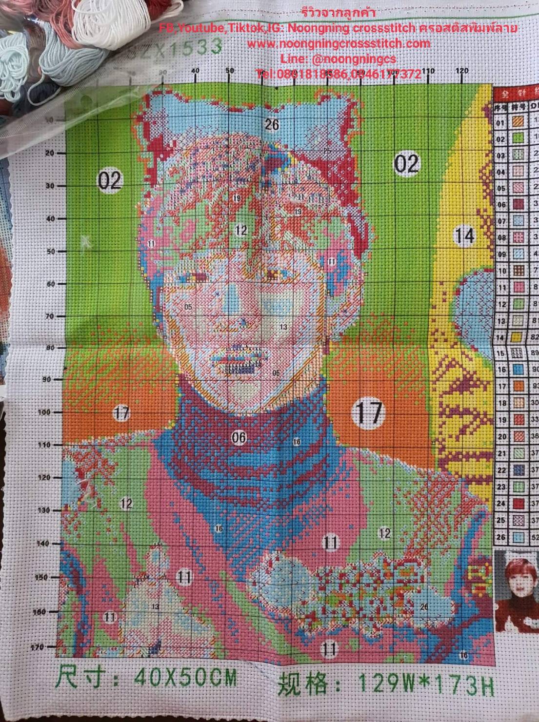 ครอสติส สั่งทํา 50x60ซม รูปตัวเอง ชุดปักครอสติส พิมพ์ลาย ครอสติสจีน งานฝีมือทำที่บ้าน DIY