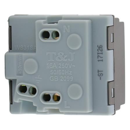 เต้ารับเดี่ยว 3 ขากลมแบน HACO W8318A-ST สีดำ ผลิตจากทองเหลืองอย่างดีไม่บิดงอง่าย