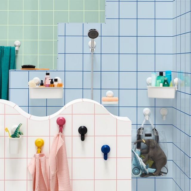 ชั้นวางของเข้ามุมติดผนังหัองน้ำ แบบไม่เจาะ ตะกร้าวางของในห้องน้ำ ตะกร้าใส่แชมพู ตะกร้าใส่สบู่ ตะกร้าติดผนังห้องน้ำ สีขาว