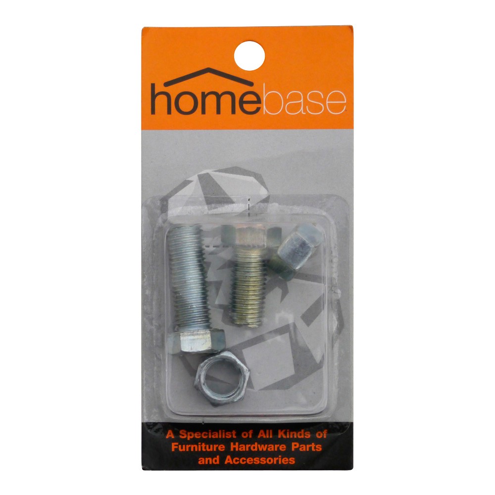 สกรูหัวหกเหลี่ยมน็อต 12X25 MM 2ชุดอุปกรณ์ยึดติดสกรู, น๊อตและแหวน