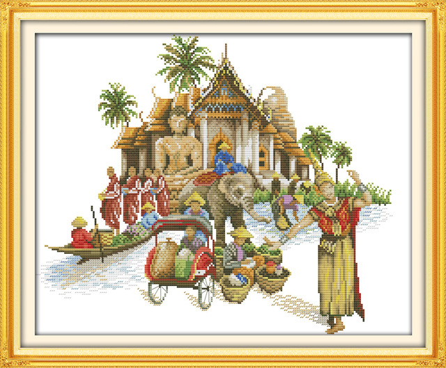วัฒนธรรมไทย ชุดปักครอสติช พิมพ์ลาย ครอสติสจีน งานฝีมือ DIY