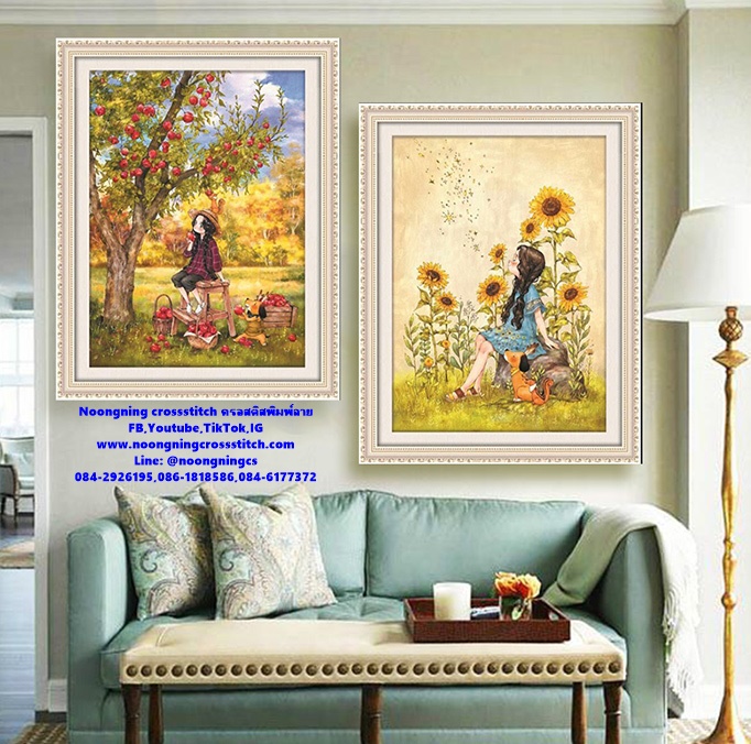 Little girl dog ชุดปักครอสติช พิมพ์ลาย ครอสติสจีน งานฝีมือ DIY