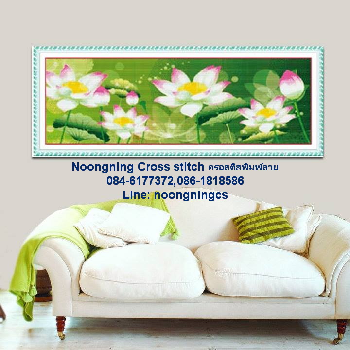ดอกไม้ ชุดปักครอสติช พิมพ์ลาย ครอสติสจีน งานฝีมือ DIY