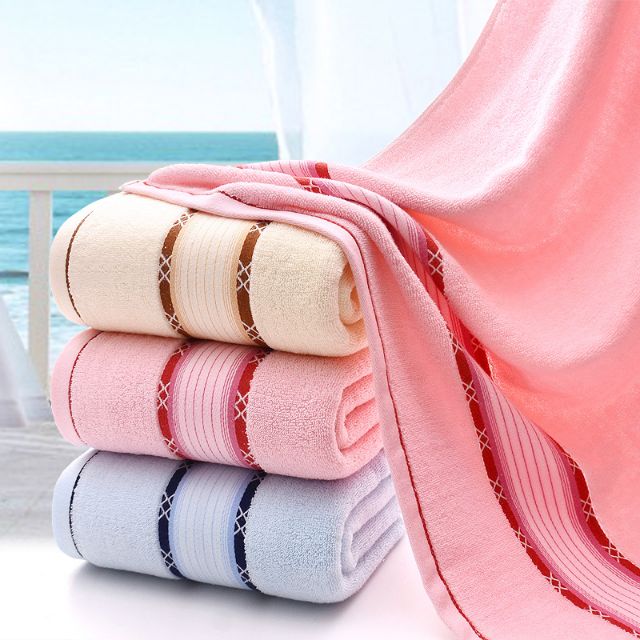 แพคคู่ผ้าขนหนู Cotton100% ผ้าเช็ดตัวอาบน้ำ+ผ้าเช็ดผม เนื้อผ้านิ่มมากMMX