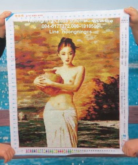 เจ้าแม่กวนอิม ชุดปักครอสติส พิมพ์ลาย ครอสติสจีน งานฝีมือทำที่บ้าน DIY